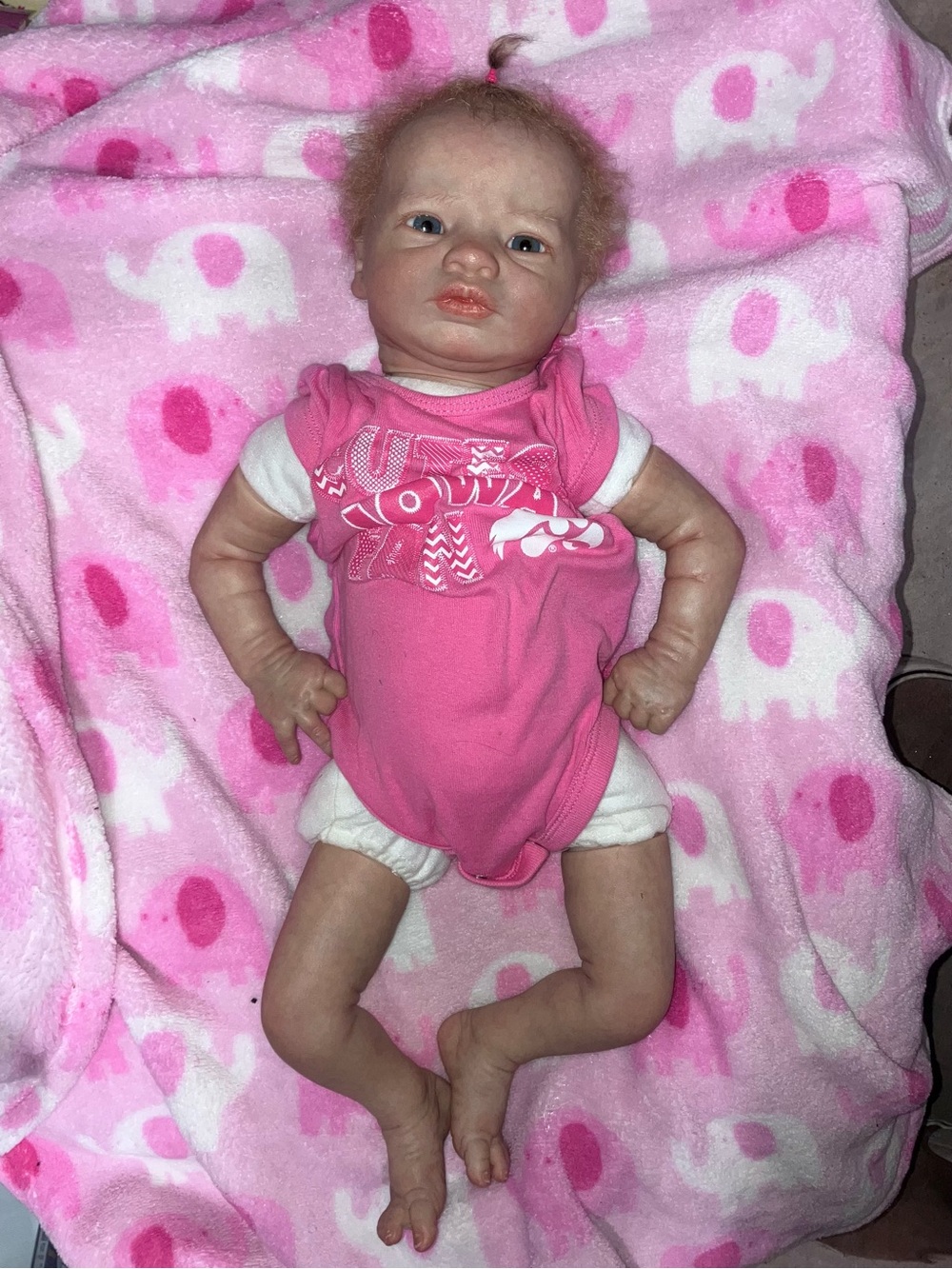 Reborn Realistic Baby Doll in Pink Onesie